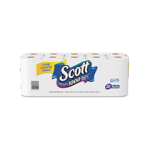 1000 Bathroom Tissue, Septic Safe, 1-ply, White, 1000 Sheet-roll, 20-pack