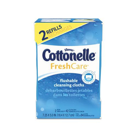 Fresh Care Flushable Cleansing Cloths, White, 3.73 X 5.5, 84-pack, 8 Pk-ctn