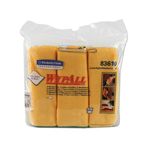 Microfiber Cloths, Reusable, 15 3-4 X 15 3-4, Yellow, 24-carton