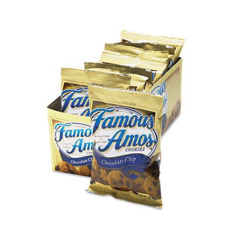 Famous Amos Cookies, Chocolate Chip, 2 Oz Snack Pack, 8-box