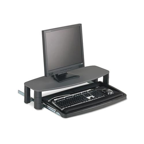 Over-under Keyboard Drawer With Smartfit System, 14.5w X 23d, Black