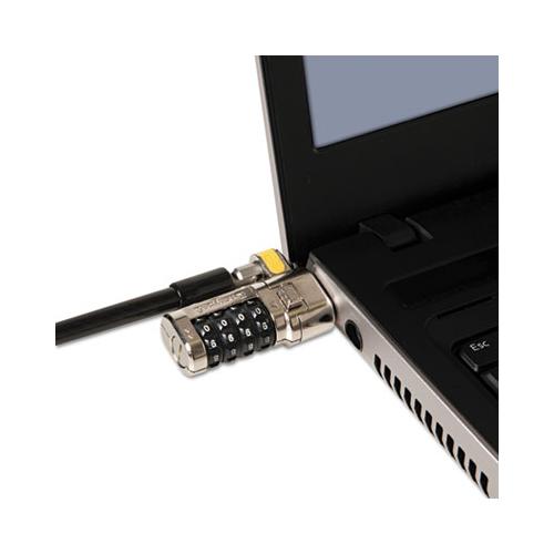 Clicksafe Combination Laptop Lock, 6ft Steel Cable, Black
