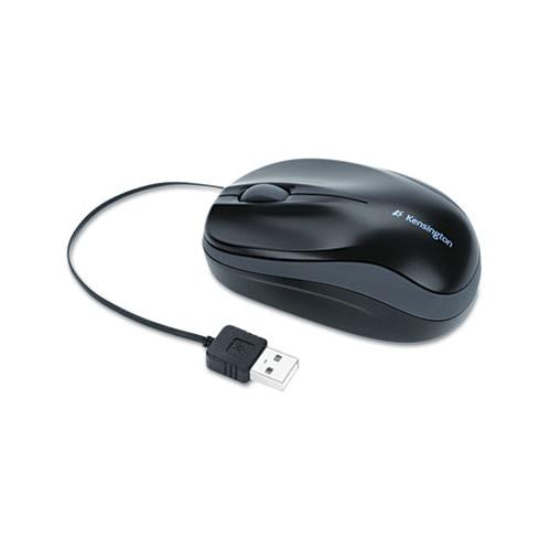 Pro Fit Optical Mouse With Retractable Cord, Usb 2.0, Left-right Hand Use, Black