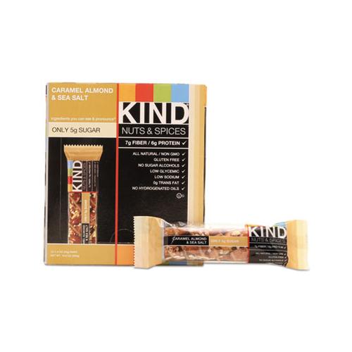 Nuts And Spices Bar, Caramel Almond And Sea Salt, 1.4 Oz Bar, 12-box