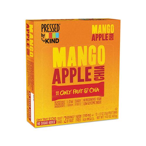 Pressed By Kind Bars, Mango Apple Chia, 1.2 Oz Bar, 12-box