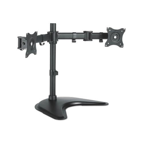 Dual Monitor Articulating Desktop Stand, 32w X 13d X 17.5h, Black