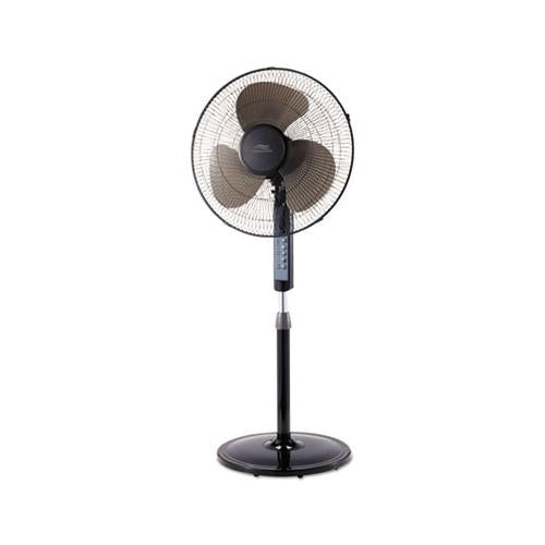 16" Remote Control Stand Fan, Three Speeds, Black