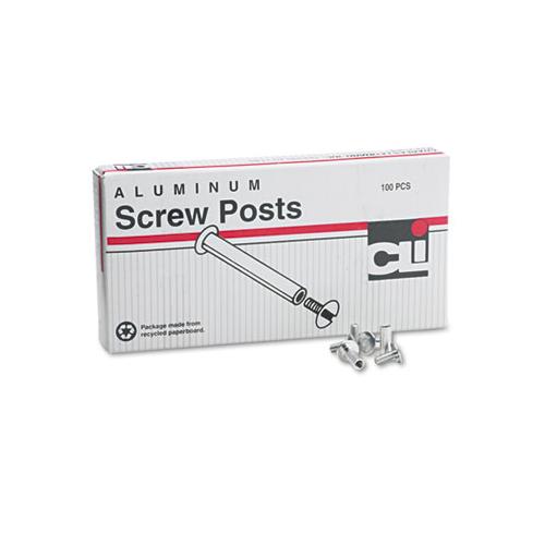 Post Binder Aluminum Screw Posts, 3-16" Diameter, 1-2" Long, 100-box