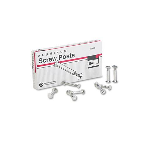 Post Binder Aluminum Screw Posts, 3-16" Diameter, 1" Long, 100-box