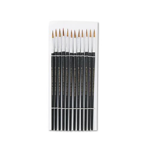 Artist Brush, Size 6, Camel Hair, Round, 12-pack