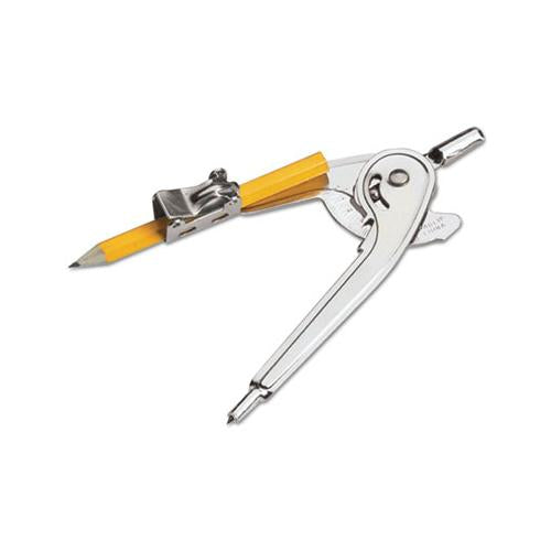 Ball Bearing Compass With Safety Pointed Tip, 12" Max. Diameter, Silver, Dozen