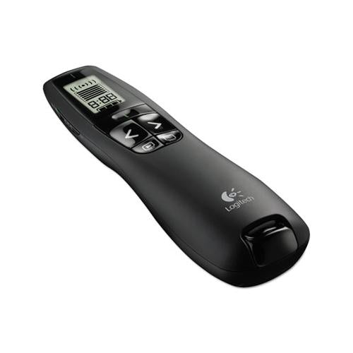 R800 Wireless Laser Presentation Remote W-lcd Display, 100 Ft Range, Matte Black