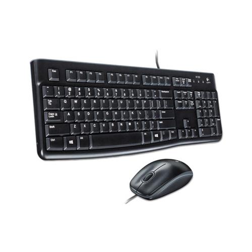 Mk120 Wired Keyboard + Mouse Combo, Usb 2.0, Black