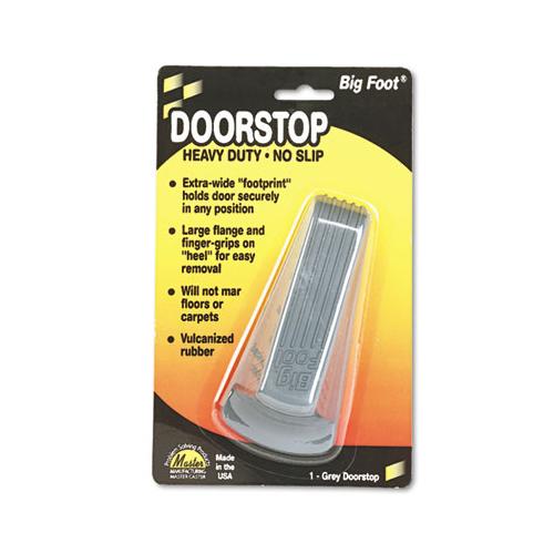 Big Foot Doorstop, No Slip Rubber Wedge, 2.25w X 4.75d X 1.25h, Gray