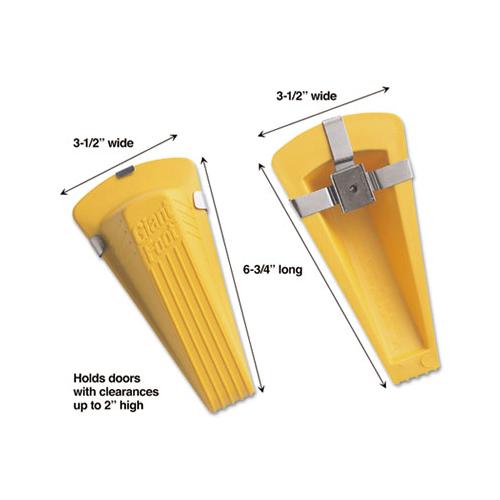 Giant Foot Magnetic Doorstop, No-slip Rubber Wedge, 3.5w X 6.75d X 2h, Yellow