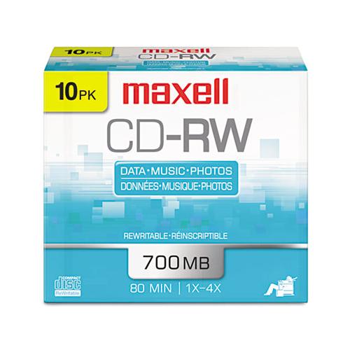 Cd-rw Discs, 700mb-80min, 4x, Silver, 10-pack