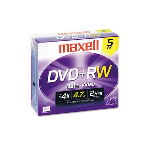 Dvd+rw Discs, 4.7gb, 4x, W-jewel Cases, Silver, 5-pack