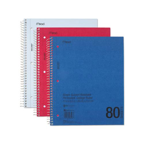 Durapress Cover Notebook, 1 Subject, Medium-college Rule, Assorted Color Covers, 11 X 8.5, 80 Sheets