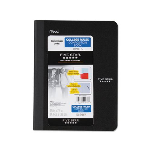 Poly Composition Book W-pockets, Medium-college Rule, Assorted Cover Colors, 9.75 X 7.5, 100sheets