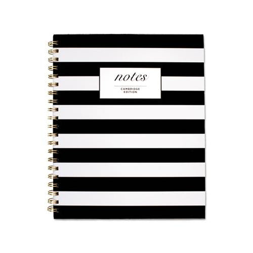 Black & White Striped Hardcover Notebook, 1 Subject, Wide-legal Rule, Black-white Stripes Cover, 11 X 8.88, 80 Sheets