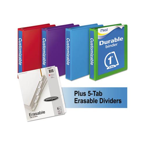 Durable D-ring View Binder Plus Pack, 3 Rings, 1" Capacity, 11 X 8.5, Assorted, 4-carton