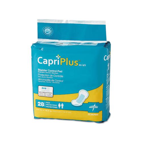 Capri Plus Bladder Control Pads, Extra Plus, 6.5" X 13.5", 28-pack, 6-carton