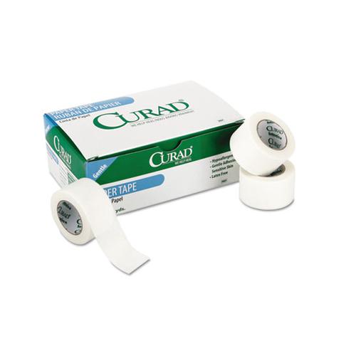 Paper Adhesive Tape, 1" Core, 1" X 10 Yds, White, 12-pack