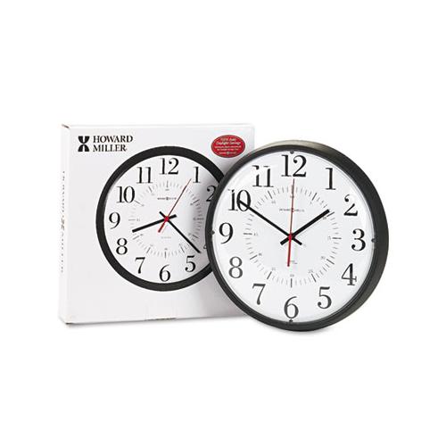 Alton Auto Daylight Savings Wall Clock, 14" Overall Diameter, Black Case, 1 Aa (sold Separately)