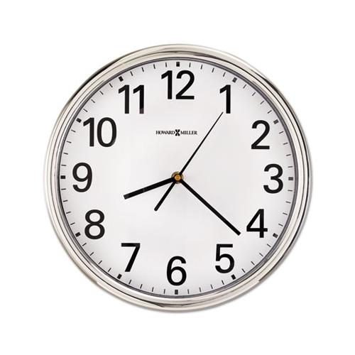 Hamilton Wall Clock, 12" Overall Diameter, Silver Case, 1 Aa (sold Separately)