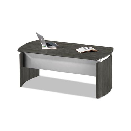 Medina Series Laminate Curved Desk Base, 72w X 36d X 29.5h, Gray Steel