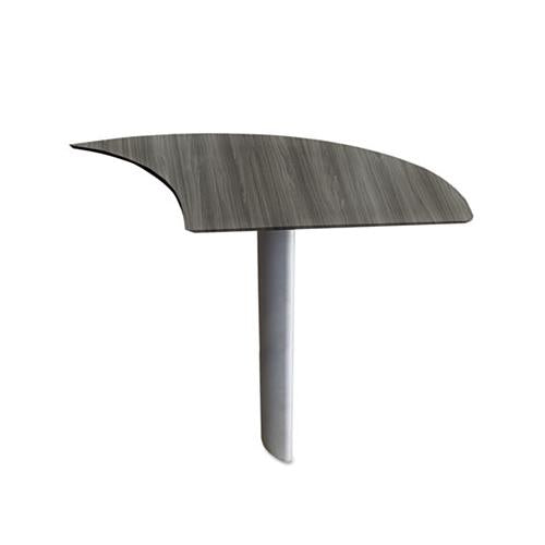 Medina Series Curved Desk Extension, Right-hand, 47w X 24d X 29.5h, Gray Steel