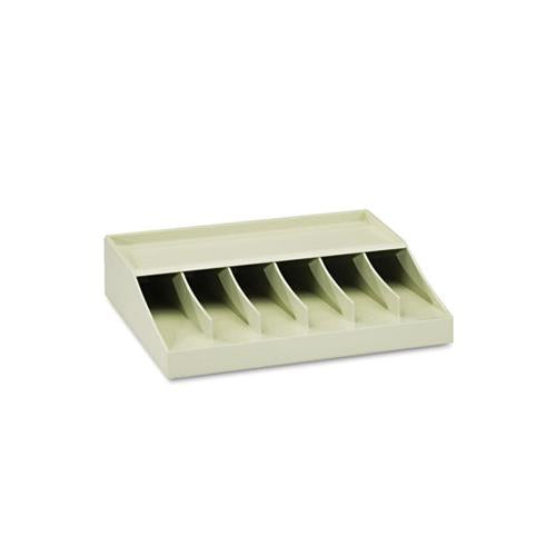 Bill Strap Rack, 6 Pockets, 10-5-8" W X 8-5-16" D X 2-5-16" H, Putty