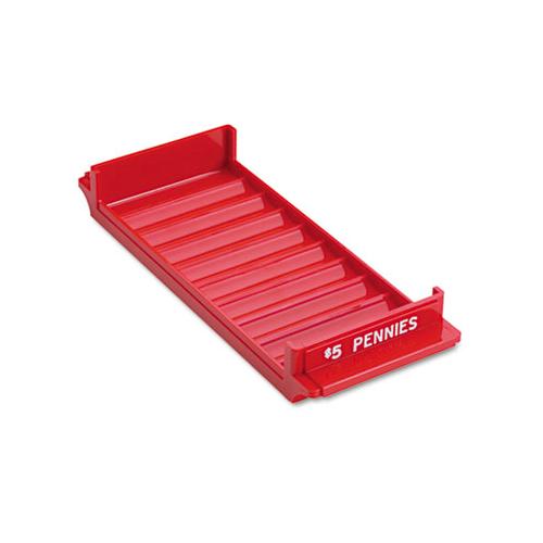 Porta-count System Rolled Coin Plastic Storage Tray, Red