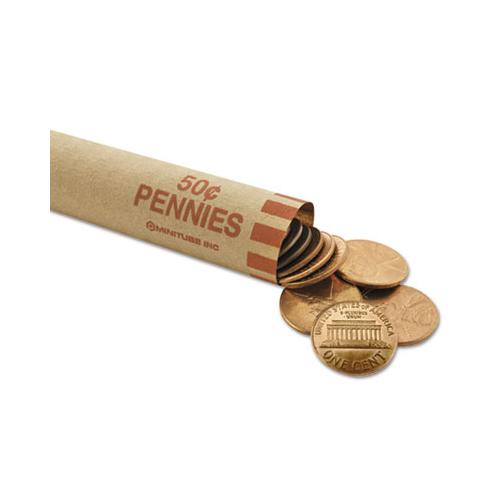 Nested Preformed Coin Wrappers, Pennies, $.50, Red, 1000 Wrappers-box