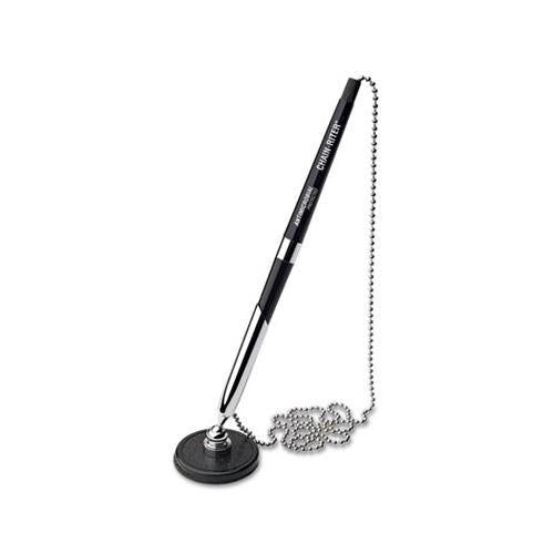 Chain-riter Stick-on Antimicrobial Ballpoint Counter Pen, 0.5mm, Black Ink-barrel