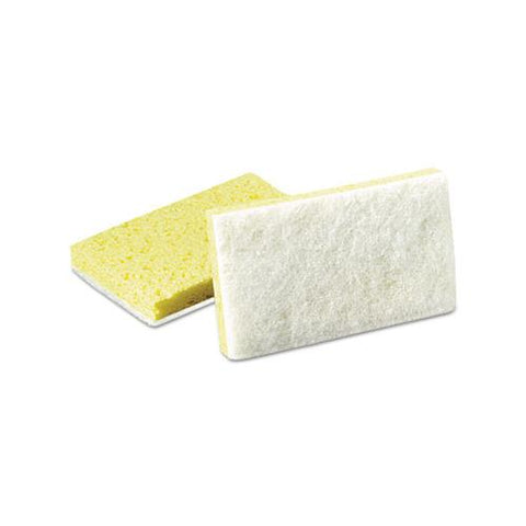 Light-duty Scrubbing Sponge, #63, 3.5 X 5.63, Yellow-white, 20-carton