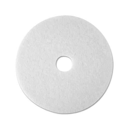 Super Polish Floor Pad 4100, 12" Diameter, White, 5-carton