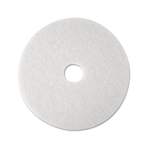 Super Polish Floor Pad 4100, 12" Diameter, White, 5-carton