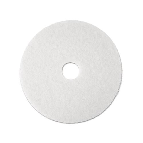 Super Polish Floor Pad 4100, 13" Diameter, White, 5-carton