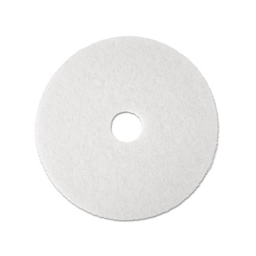 Super Polish Floor Pad 4100, 17" Diameter, White, 5-carton