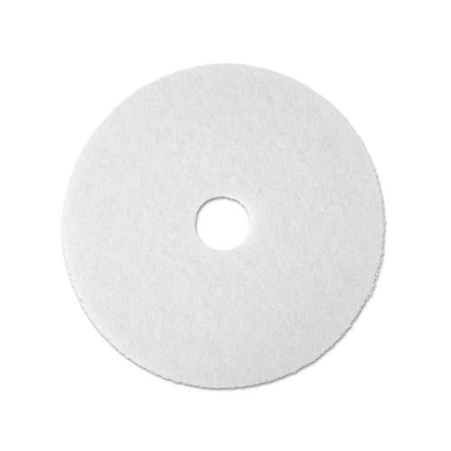 Super Polish Floor Pad 4100, 20" Diameter, White, 5-carton