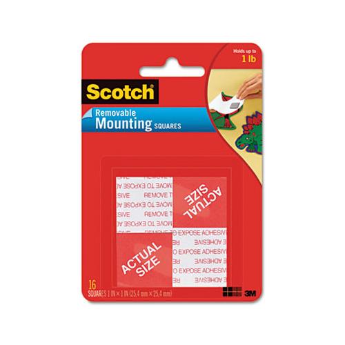 Precut Foam Mounting 1" Squares, Double-sided, Removable, 16-pack