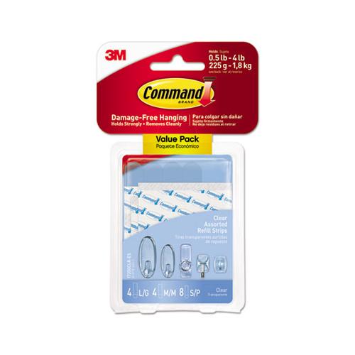 Assorted Refill Strips, Clear, 16-pack