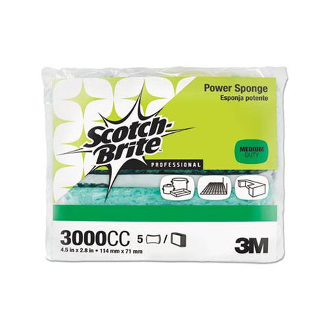 Power Sponge, Teal, 2 4-5 X 4 1-2, 5-pack