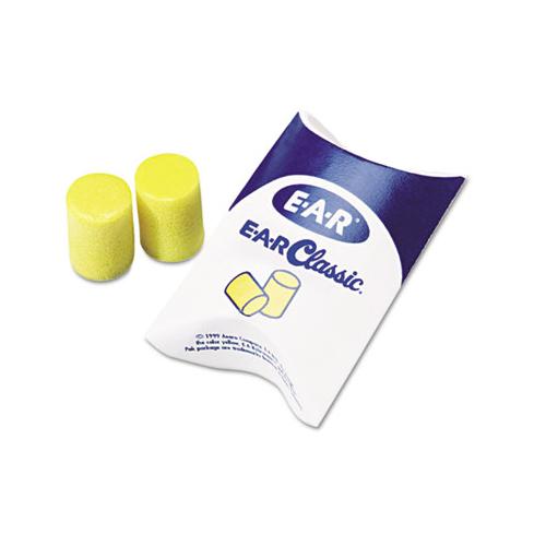 E·a·r Classic Earplugs, Pillow Paks, Uncorded, Pvc Foam, Yellow, 200 Pairs