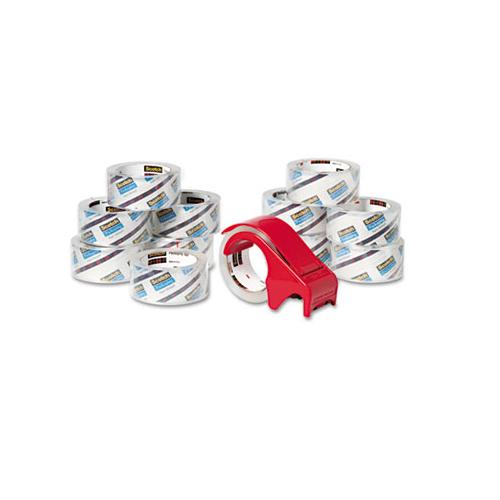 3850 Heavy-duty Packaging Tape With Dp300 Dispenser, 3" Core, 1.88" X 54.6 Yds, Clear, 12-pack