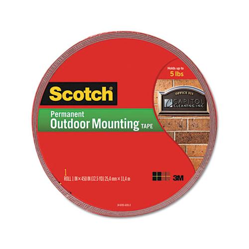 Exterior Weather-resistant Double-sided Tape, 1" X 450", Gray