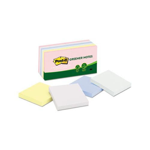 Recycled Note Pads, 3 X 3, Assorted Helsinki Colors, 100-sheet, 12-pack