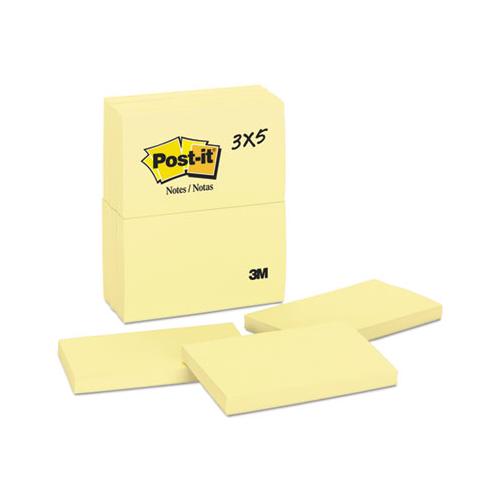 Original Pads In Canary Yellow, 3 X 5, 100-sheet, 12-pack