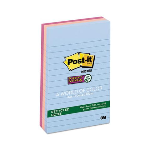 Recycled Notes In Bali Colors, Lined, 4 X 6, 90-sheet, 3-pack